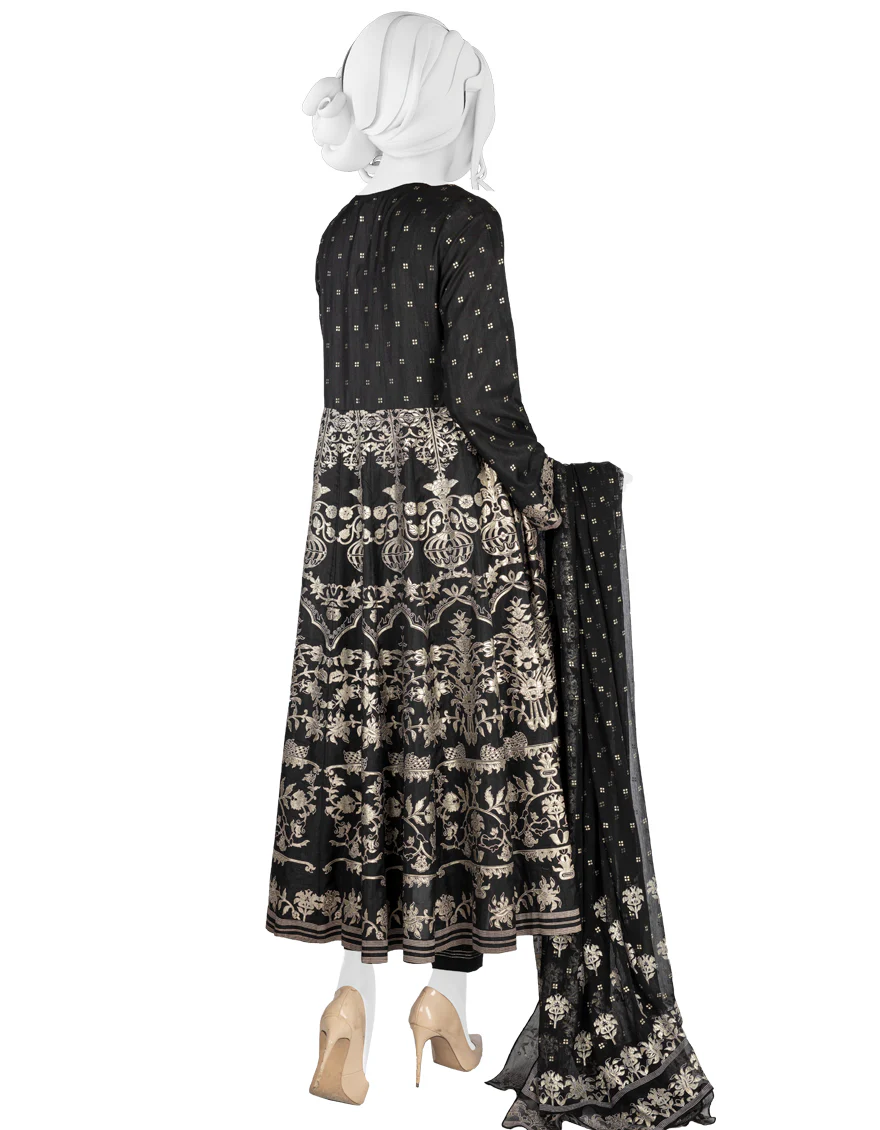 BLACK LAWN 3PC STITCHED | JLAWN-S-US-22-308/S BLACK - Image 3