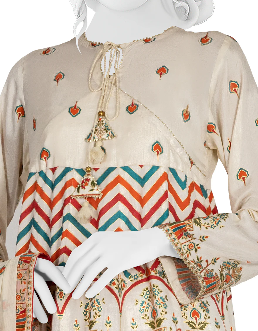 OFF WHITE LAWN 3PC STITCHED | JLAWN-S-US-22-309/S OFF WHITE - Image 2