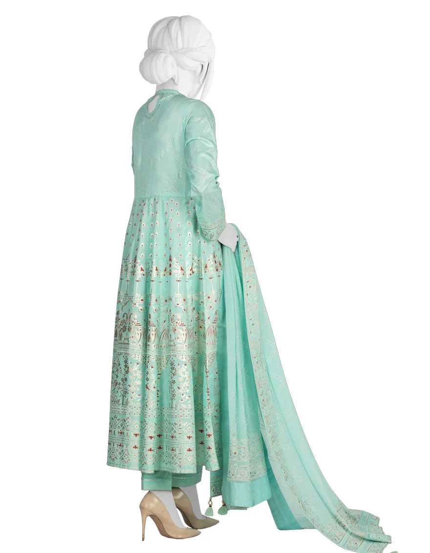 SEA GREEN LAWN 3PC STITCHED | JLAWN-S-US-22-310/S SEA GREEN - Image 2