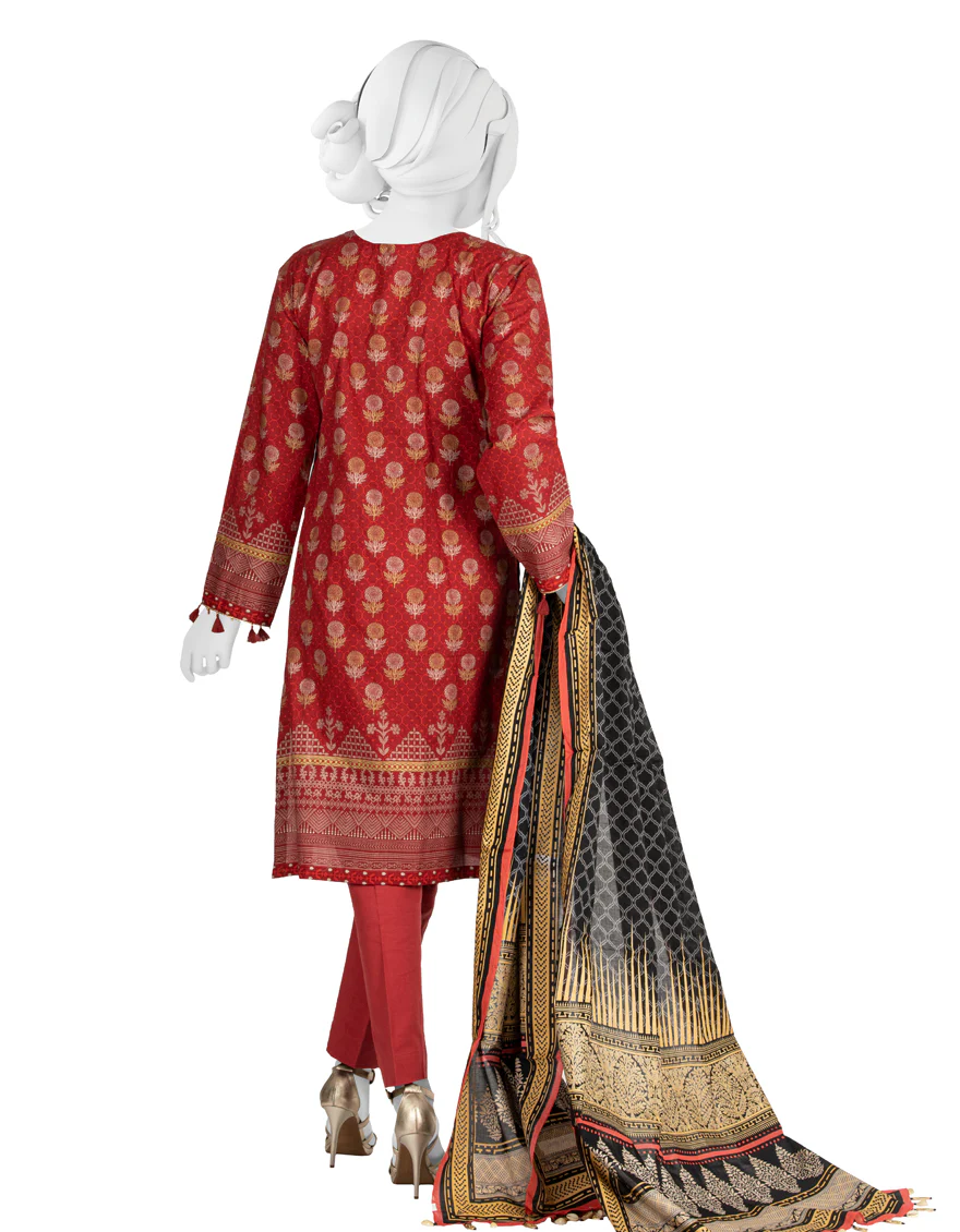 RED LAWN 3PC UNSTITCHED | JLAWN-S-US-22-322 ETHNIC GLORY (22-2014) - Image 2
