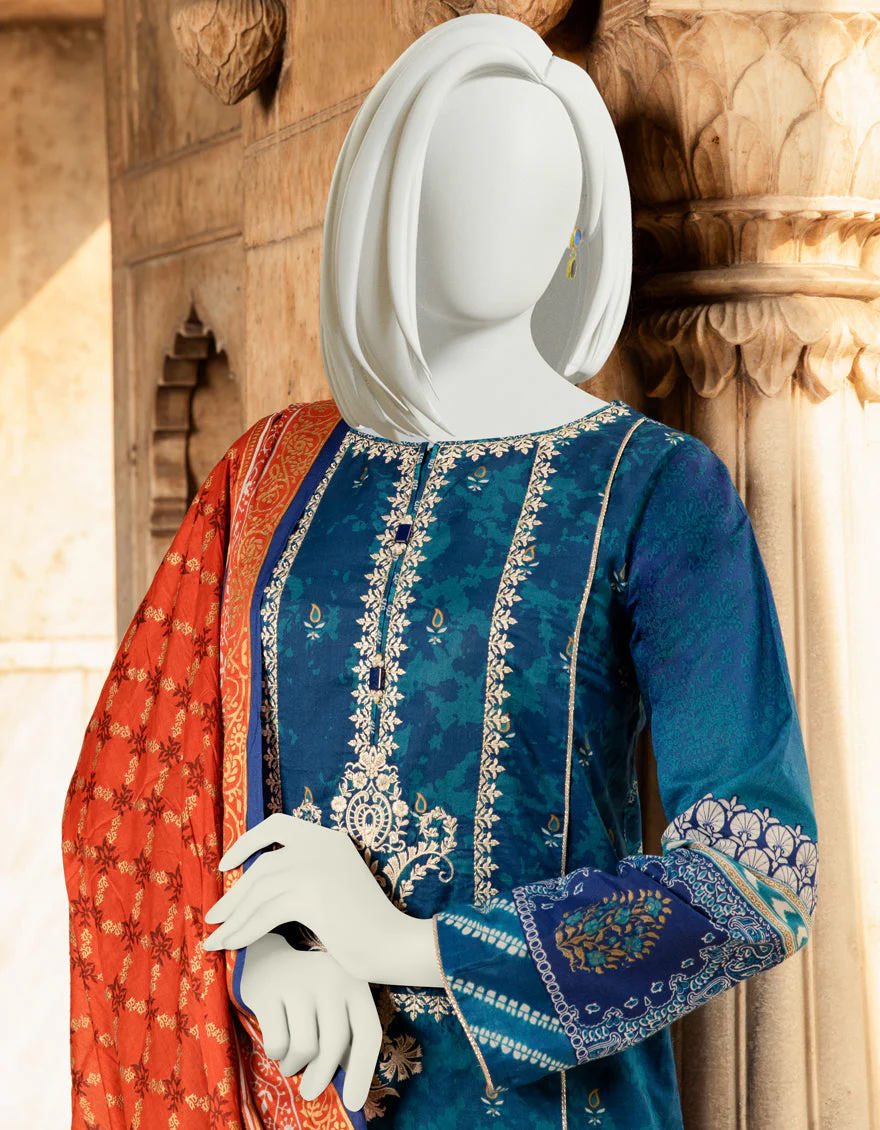 BLUE LAWN 3PC UNSTITCHED | JLAWN-S-US-22-324 COBALT (22-2016) - Image 2
