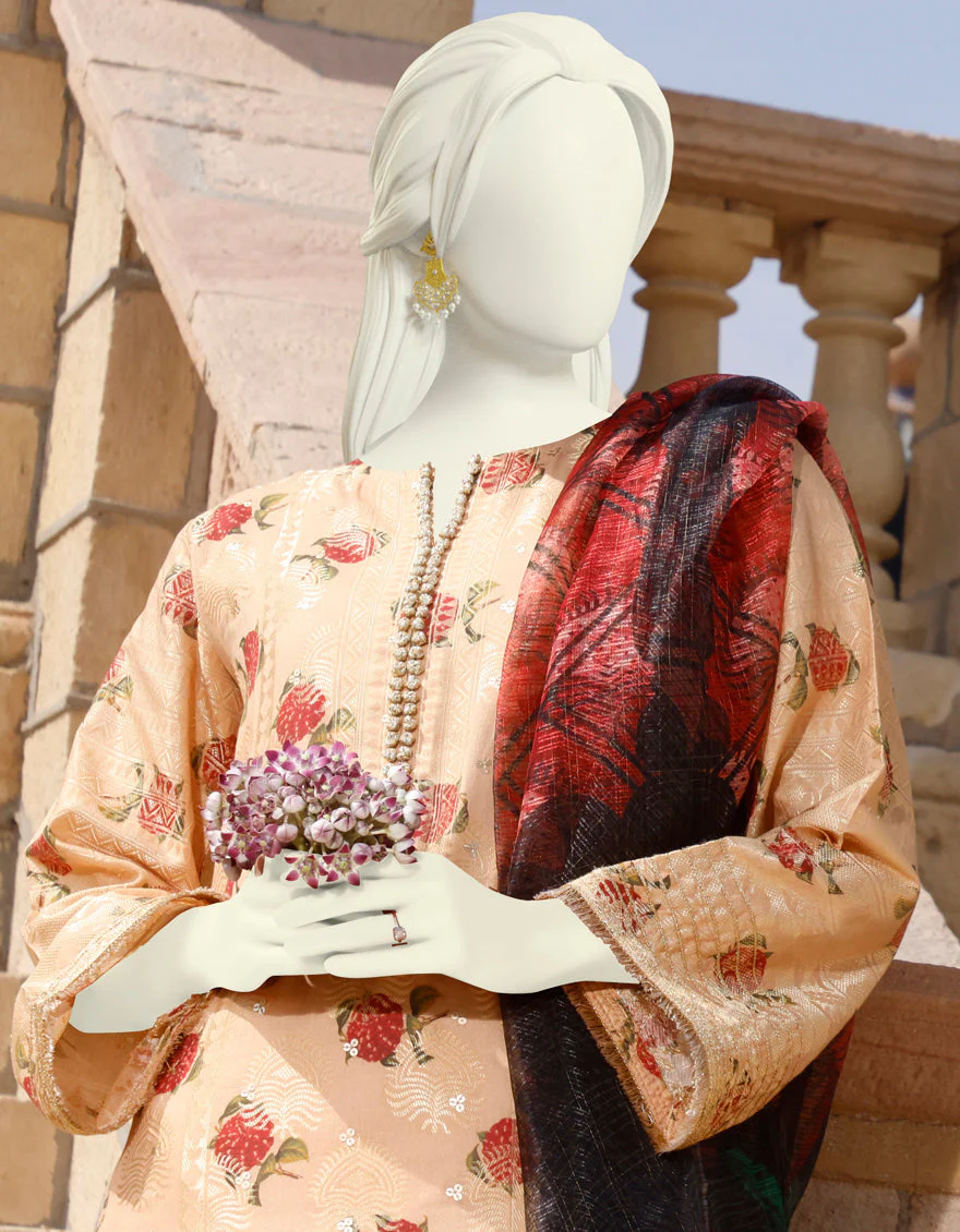 GOLDEN-BEIGE LAWN 3PC UNSTITCHED | JLAWN-S-US-22-338 BOTAGA - Image 3