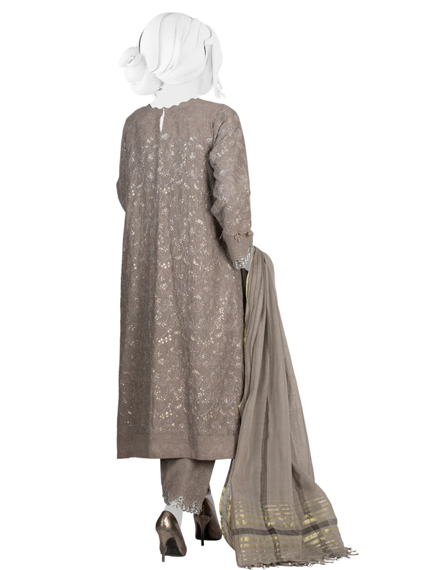 GREY LAWN 3PC UNSTITCHED | JLAWN-S-US-22-357 EMK-017 - Image 2