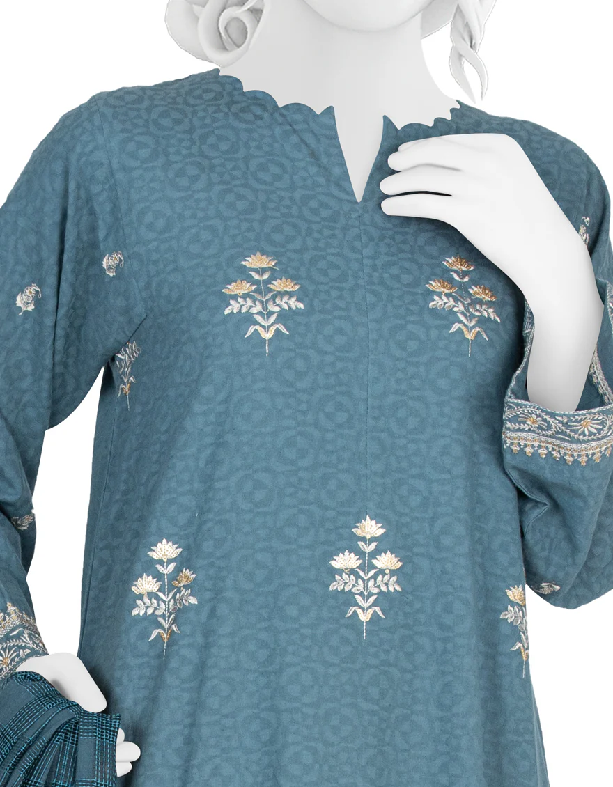 BLUE LAWN 3PC UNSTITCHED | JLAWN-S-US-22-359 EMK-018 - Image 3
