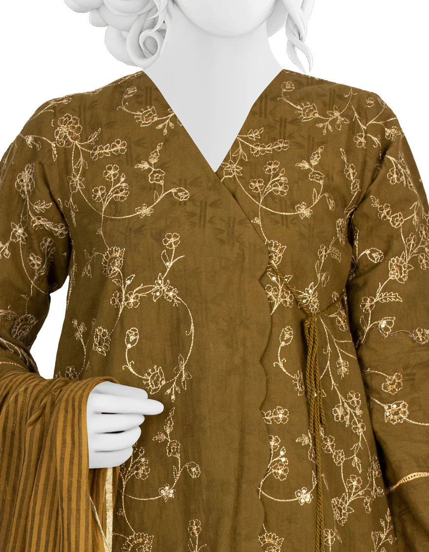 MEHNDI LAWN 3PC UNSTITCHED | JLAWN-S-US-22-360 EMK-015 - Image 2