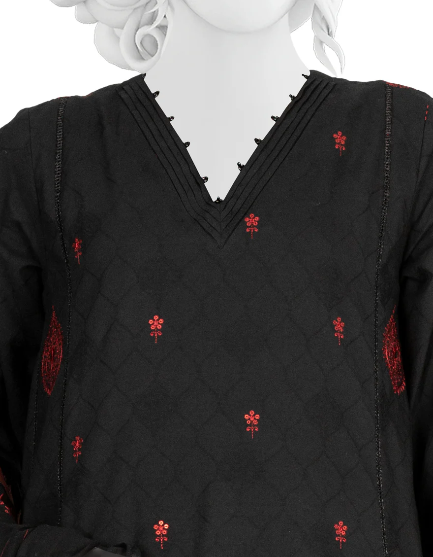 BLACK LAWN 3PC UNSTITCHED | JLAWN-S-US-22-361 EMK-014 - Image 3