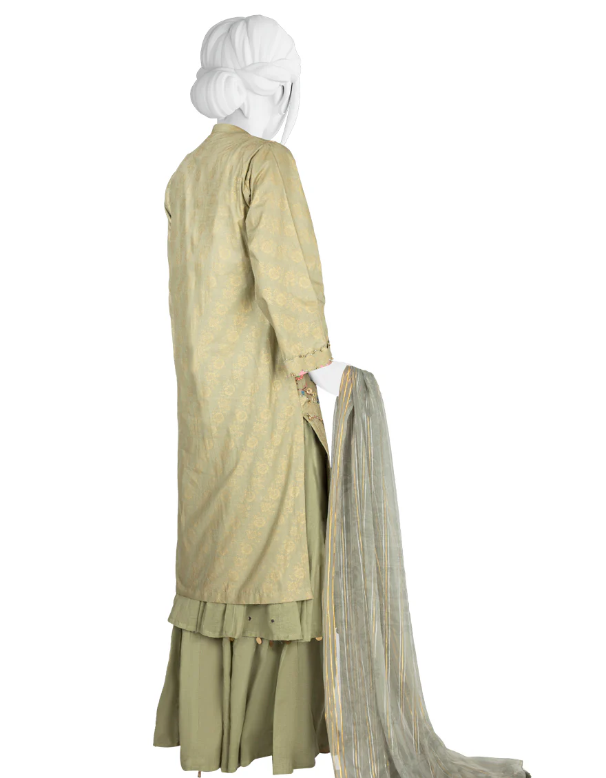 GREY LAWN 3PC UNSTITCHED | JLAWN-S-US-22-366 TEALISH - Image 3