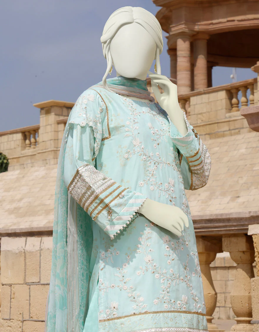 FEROZI LAWN 3PC UNSTITCHED | JLAWN-S-US-22-367 AQUALLY - Image 2