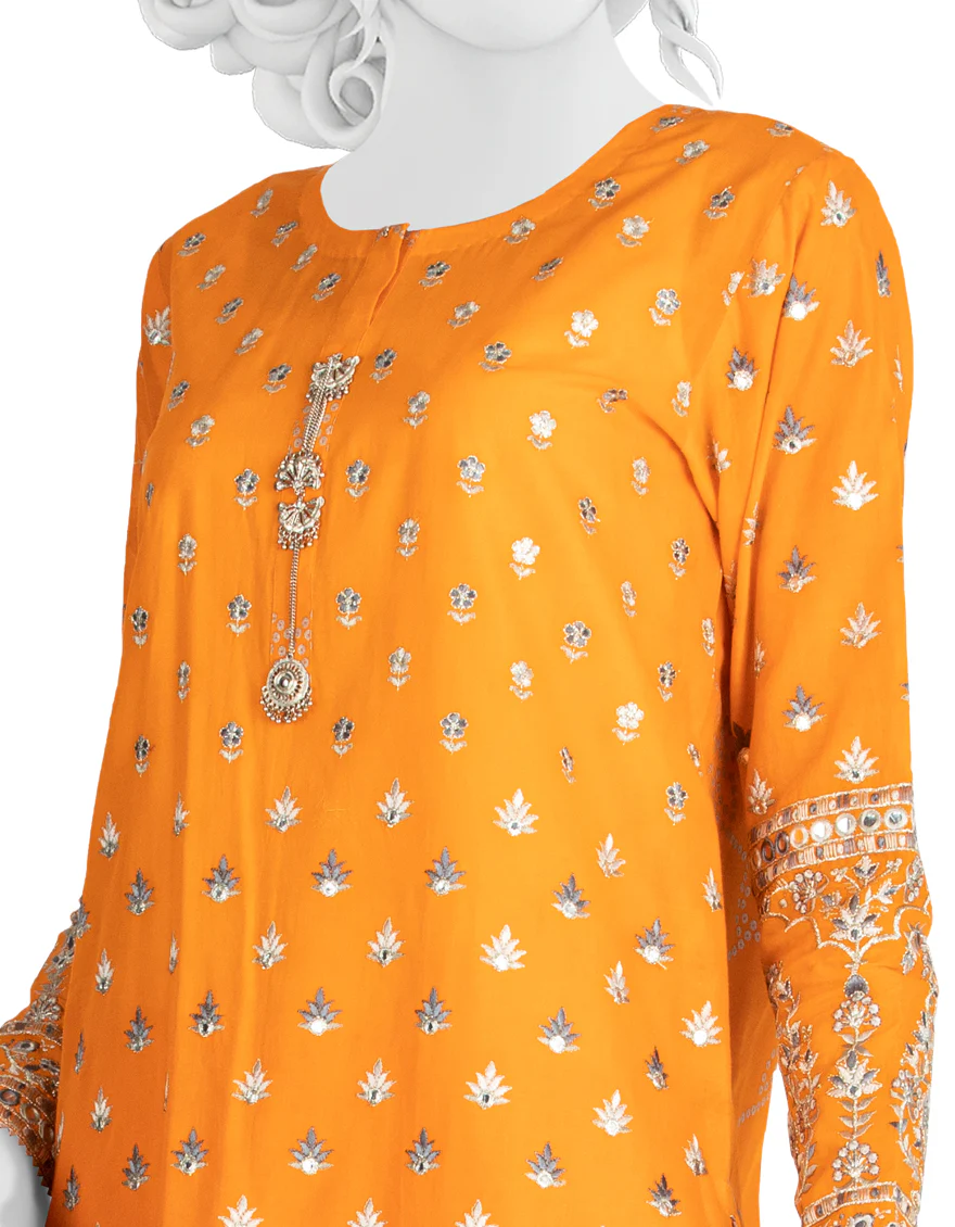 ORANGE LAWN 3PC UNSTITCHED | JLAWN-S-US-22-369 TANGRINE - Image 3