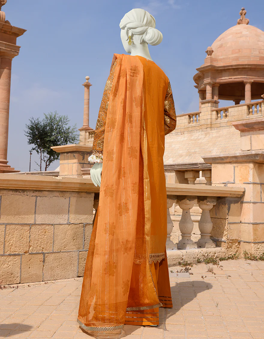 MUSTARD LAWN 3PC UNSTITCHED | JLAWN-S-US-22-370 KAMKHAWAB - Image 2
