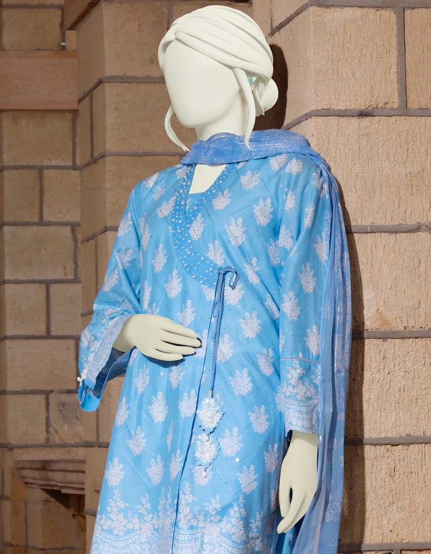 COOL BLUE LAWN 3PC UNSTITCHED | JLAWN-S-US-22-373 ESBEN - Image 2