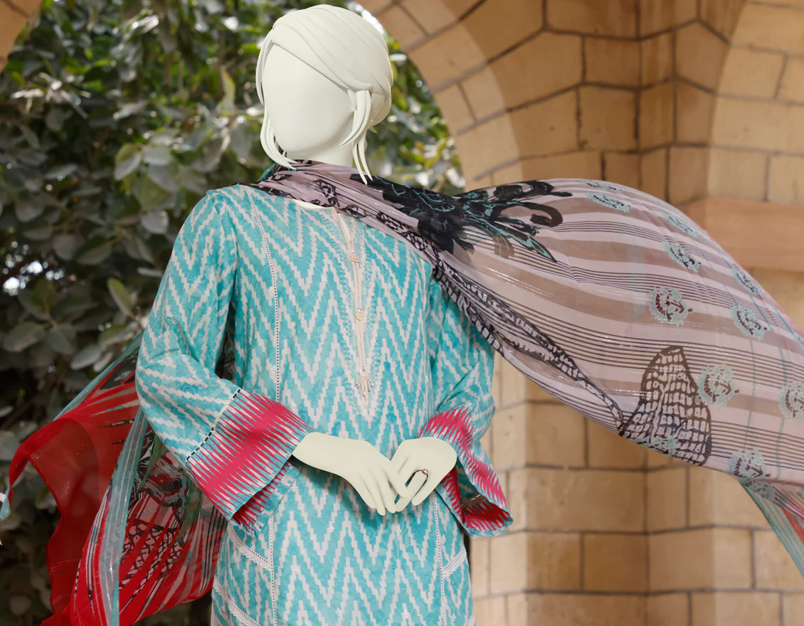 OFF WHITE-FEROZI LAWN 3PC UNSTITCHED | JLAWN-S-US-22-375 IKKAT VIBES - Image 2