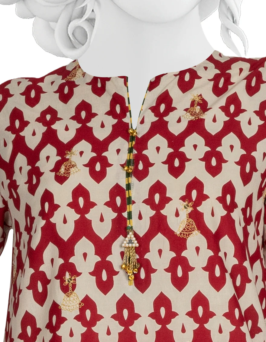 MAROON-OFF WHITE LAWN 3PC UNSTITCHED | JLAWN-S-US-22-376 MELLOW - Image 2