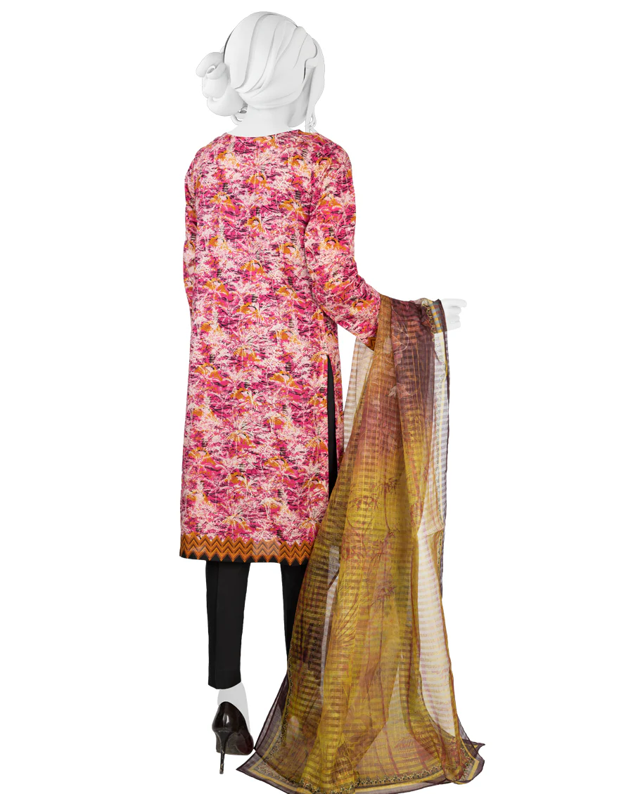 BLACK & PINK LAWN 3PC UNSTITCHED | JLAWN-S-US-22-381 AMETHYST (22-2023) - Image 2