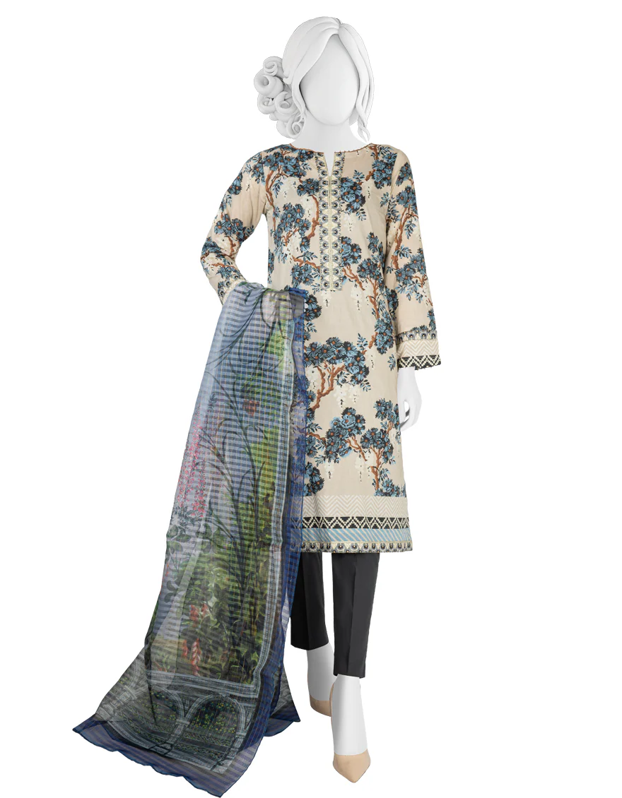 TEAL GREY LAWN 3PC UNSTITCHED | JLAWN-S-US-22-382 PURE CASHMERE (22-2024)