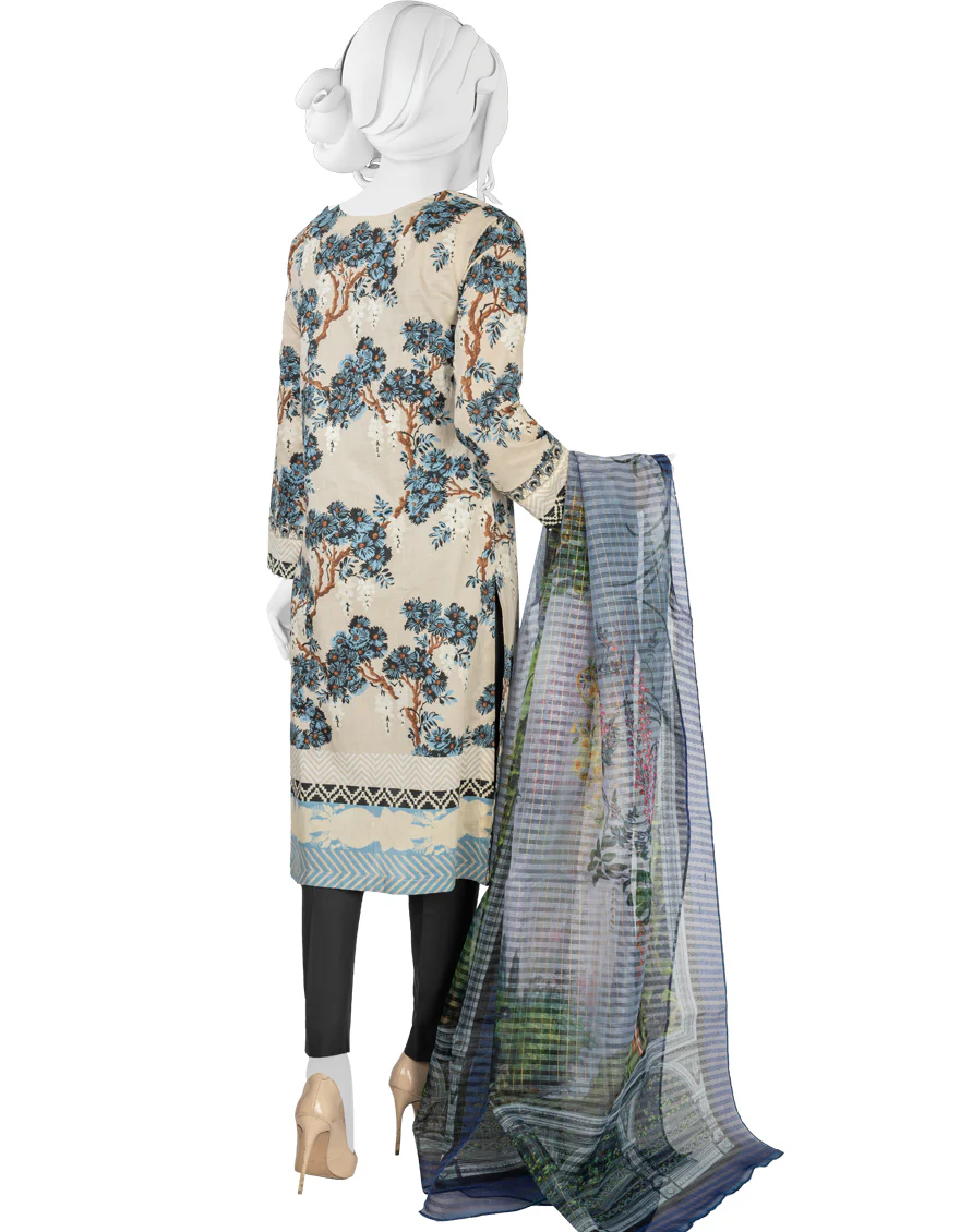 TEAL GREY LAWN 3PC UNSTITCHED | JLAWN-S-US-22-382 PURE CASHMERE (22-2024) - Image 3