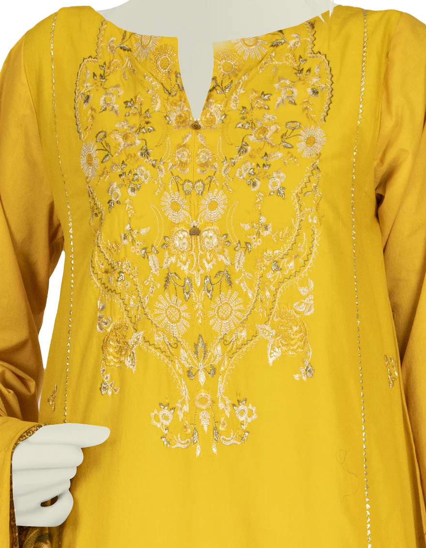 YELLOW LAWN 3PC STITCHED | JLAWN-S-US-22-392/S SEPEHER - Image 3
