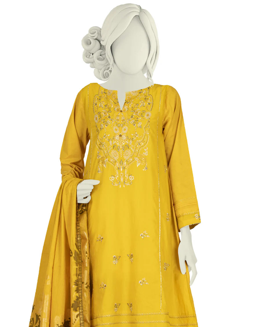 YELLOW LAWN 3PC STITCHED | JLAWN-S-US-22-392/S SEPEHER - Image 4