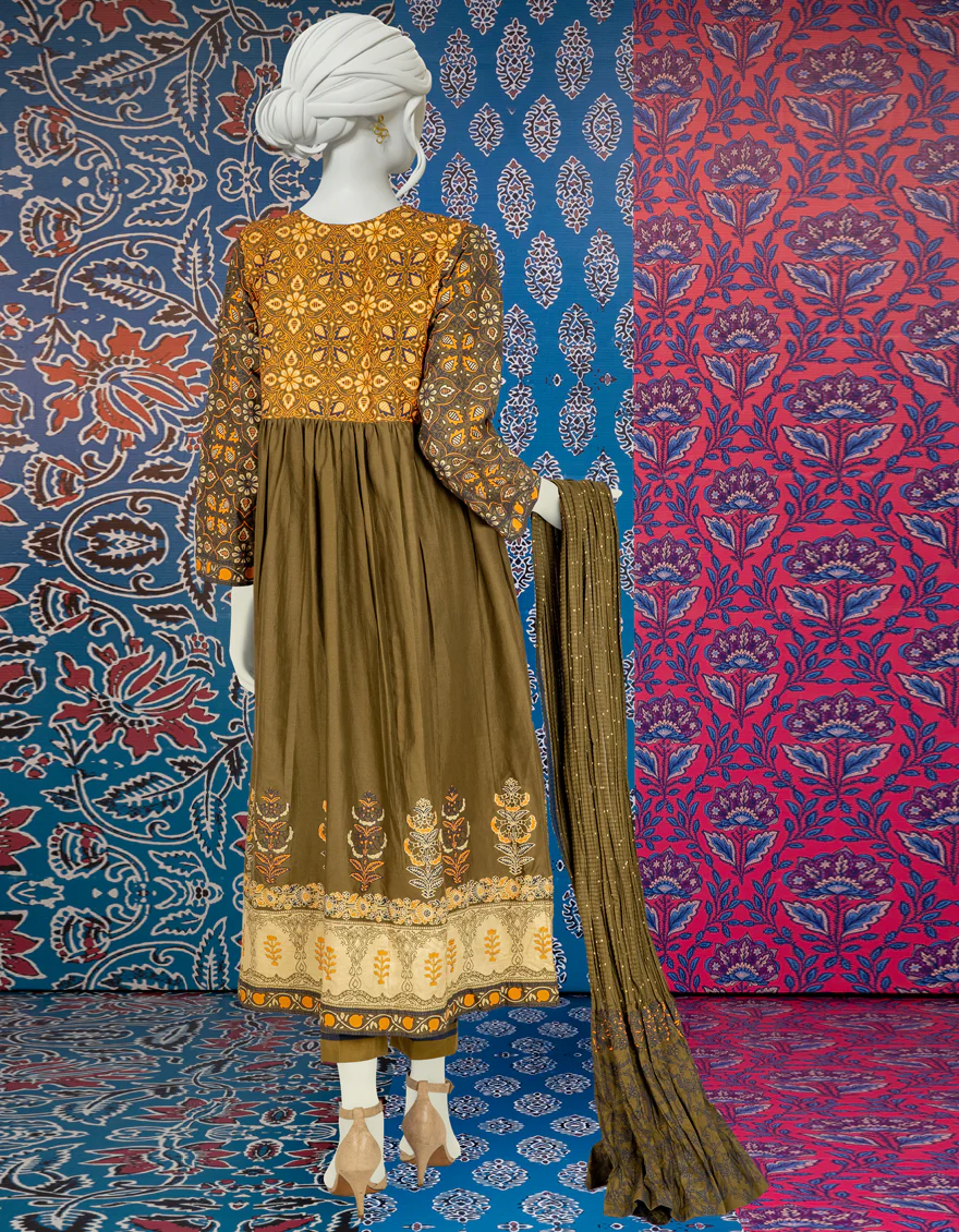 OLIVE GREEN LAWN 3PC STITCHED | JLAWN-S-US-22-396/S DAAKH - Image 2