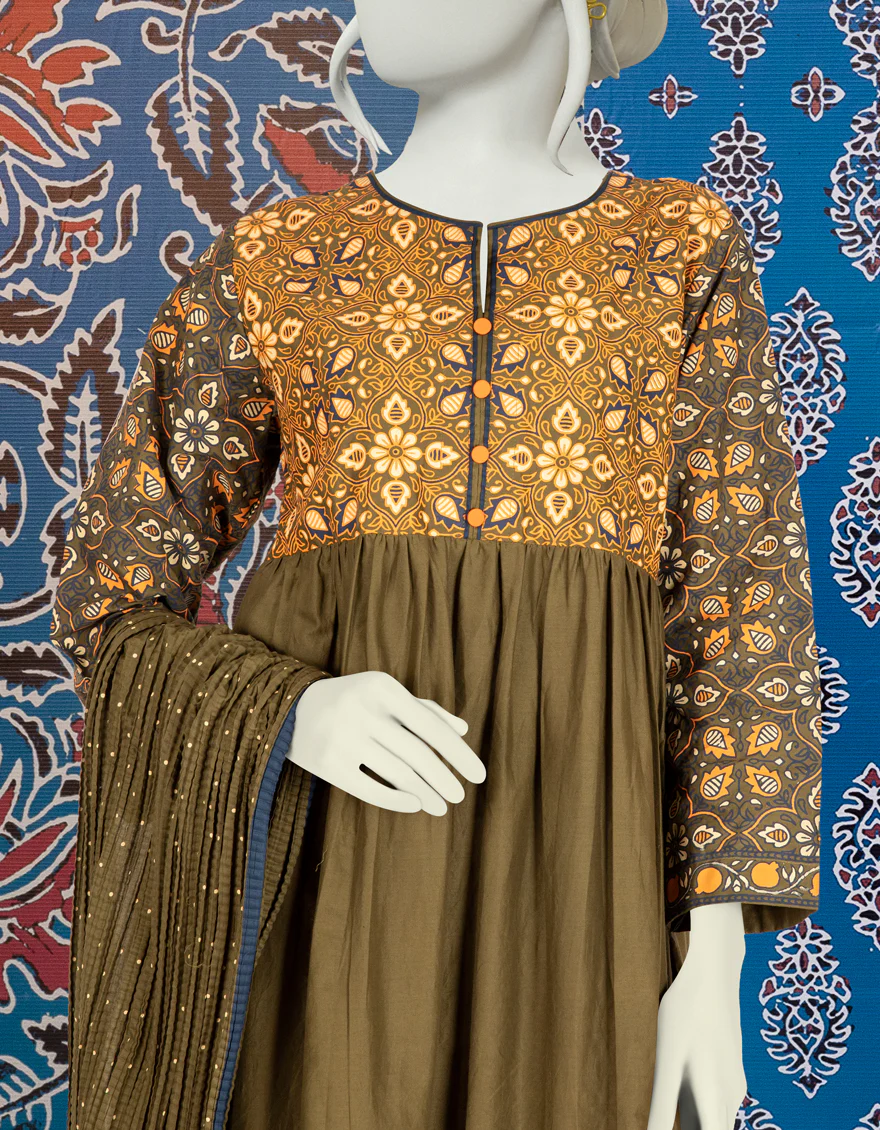 OLIVE GREEN LAWN 3PC STITCHED | JLAWN-S-US-22-396/S DAAKH - Image 3