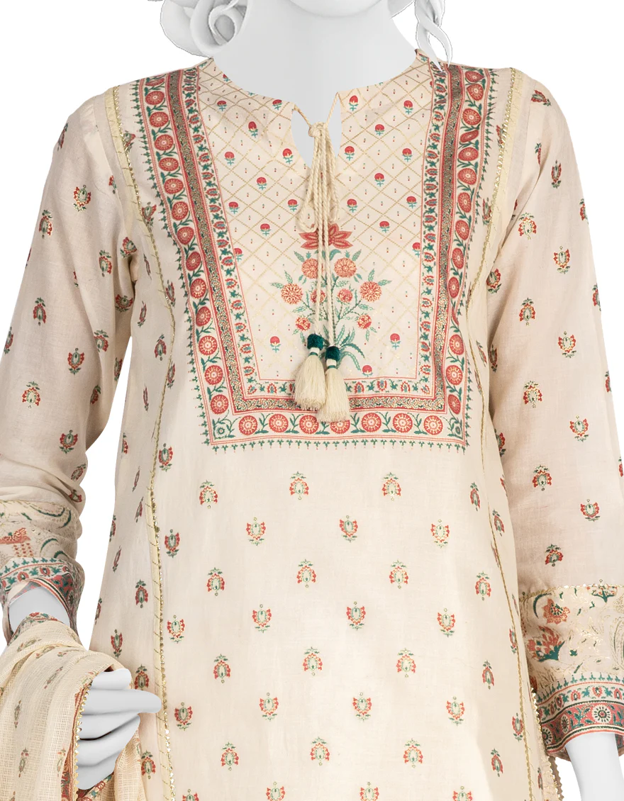OFF WHITE LAWN 3PC STITCHED | JLAWN-S-US-22-406/S NAZARA - Image 3