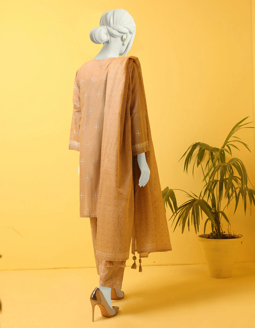 BEIGE LAWN 3PC STITCHED | JLAWN-S-US-22-408/S SHAJAR - Image 2