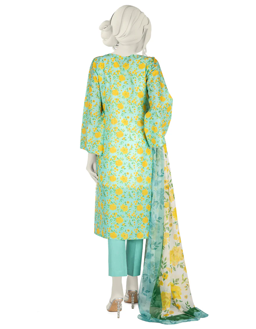 GREEN LAWN 3PC STITCHED | JLAWN-S-US-22-412/S FREESIA - Image 2