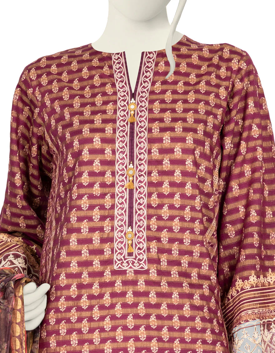 PURPLE LAWN 3PC STITCHED | JLAWN-S-US-22-415/S SKY BLUE - Image 3