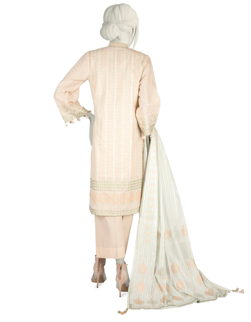 PEACH 3PC STITCHED | JLAWN-S-US-22-421/S JANAN - Image 2