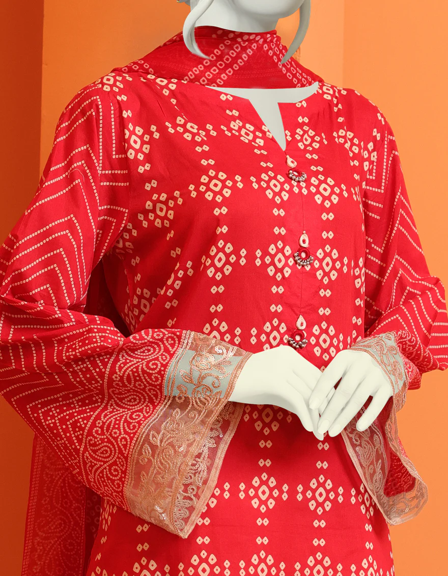 RED LAWN 3PC UNSTITCHED | JLAWN-S-US-22-423 GOTTA - Image 3