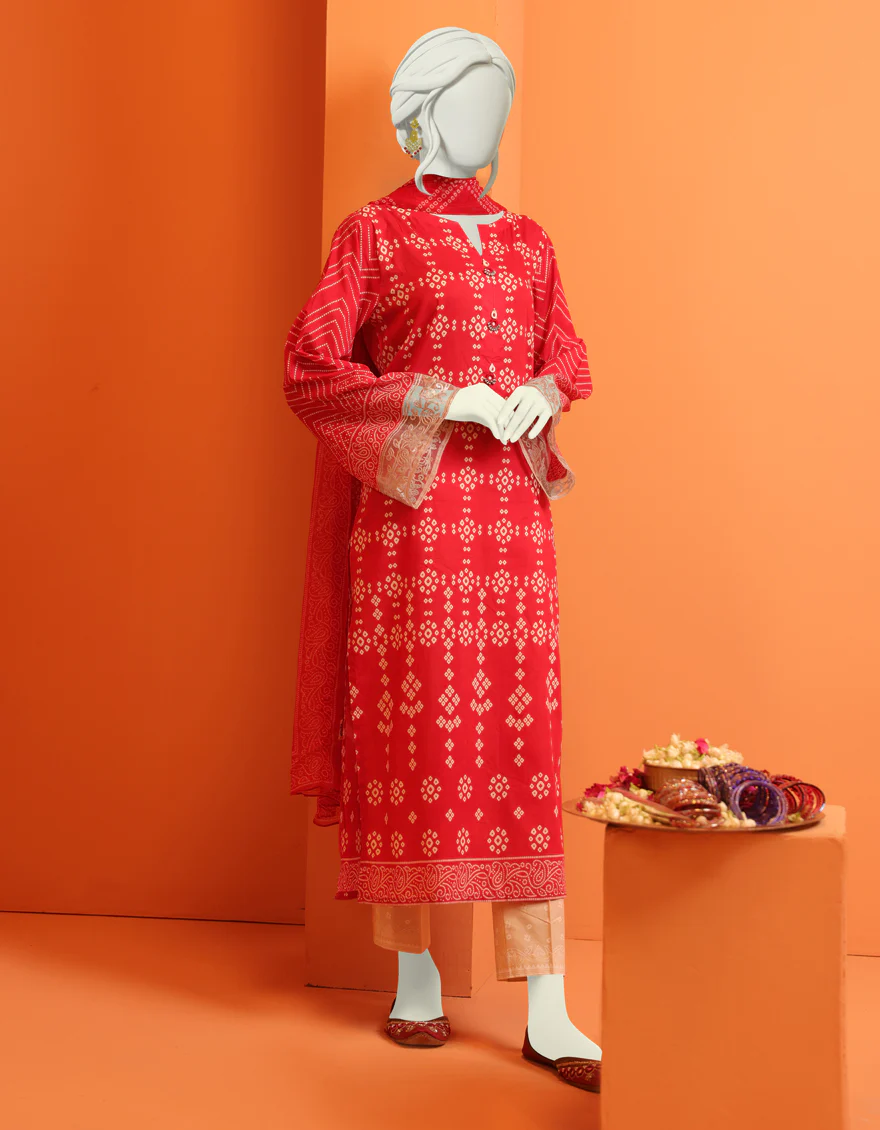 RED LAWN 3PC UNSTITCHED | JLAWN-S-US-22-423 GOTTA - Image 5