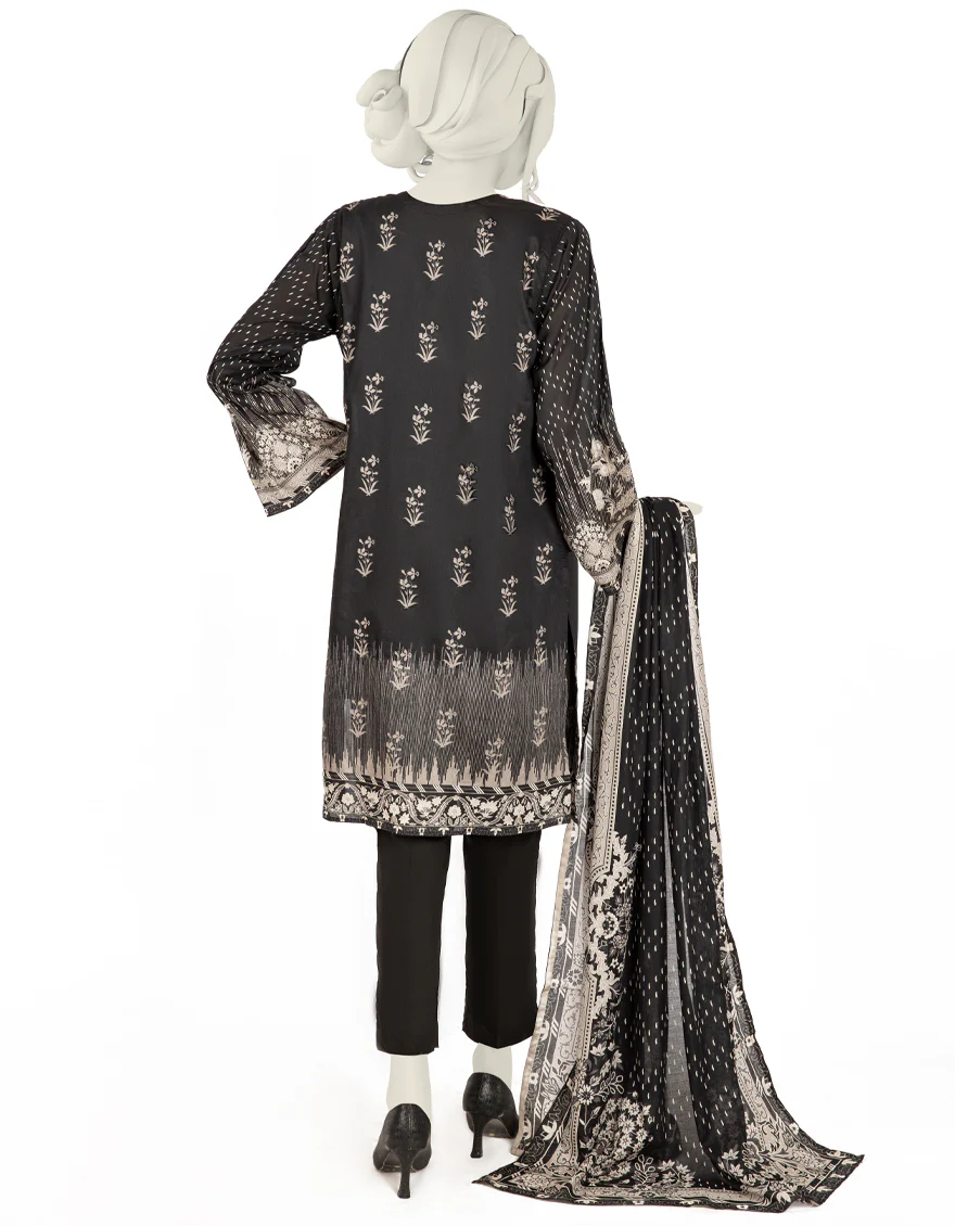 BLACK LAWN 3PC STITCHED | JLAWN-S-US-22-426/S KARVE - Image 2