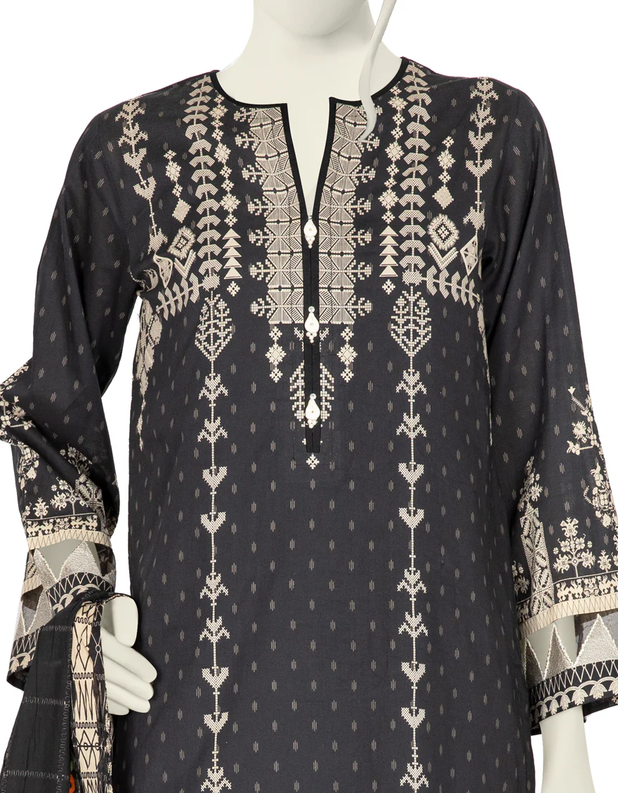 BLACK LAWN 3PC STITCHED | JLAWN-S-US-22-427/S CRIA - Image 3