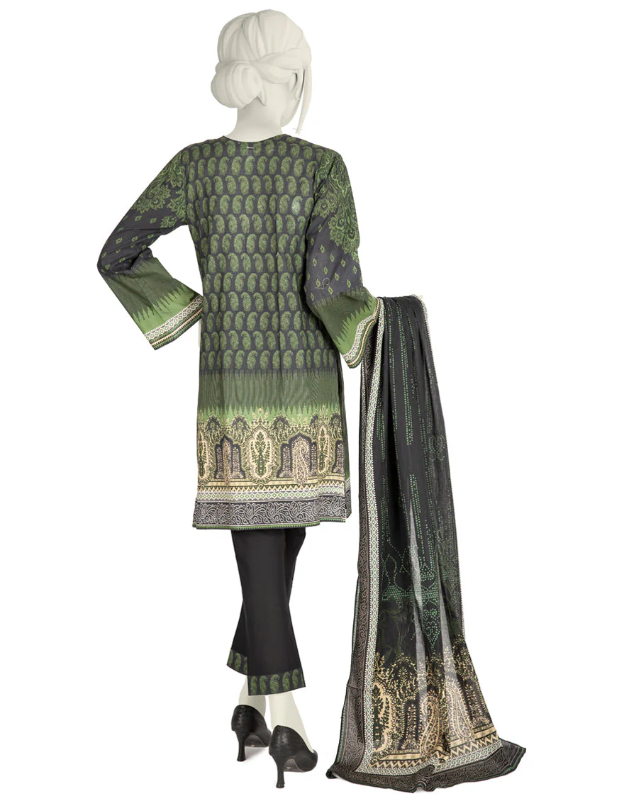 GREEN-BLACK LAWN 3PC STITCHED | JLAWN-S-US-22-428/S FRASES - Image 2