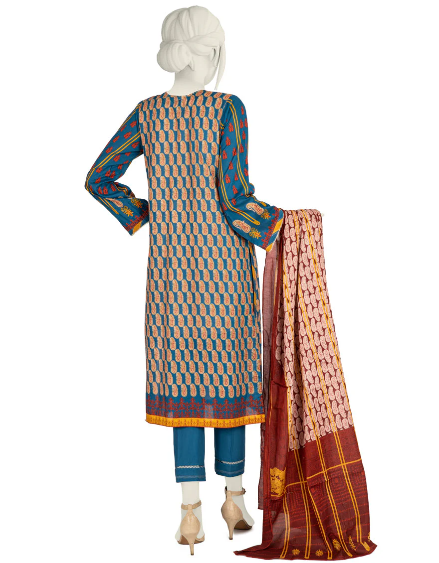 BLUE-RED LAWN 3PC STITCHED | JLAWN-S-US-22-431/S DALISAY - Image 2