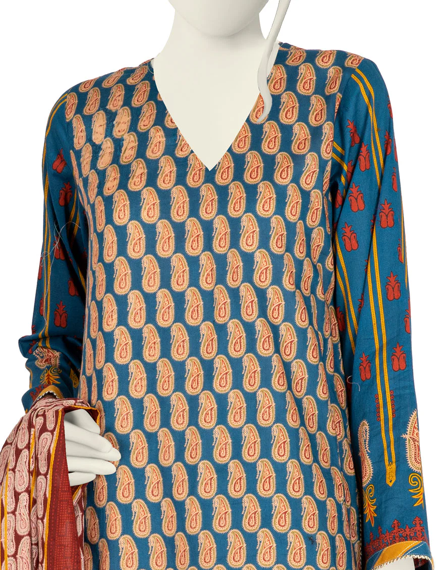 BLUE-RED LAWN 3PC STITCHED | JLAWN-S-US-22-431/S DALISAY - Image 3