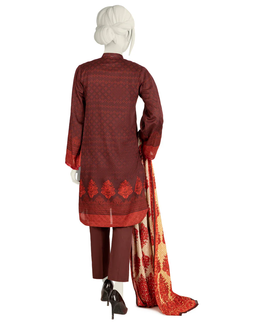 DARK MAROON LAWN 3PC STITCHED | JLAWN-S-US-22-432/S KILIG - Image 2