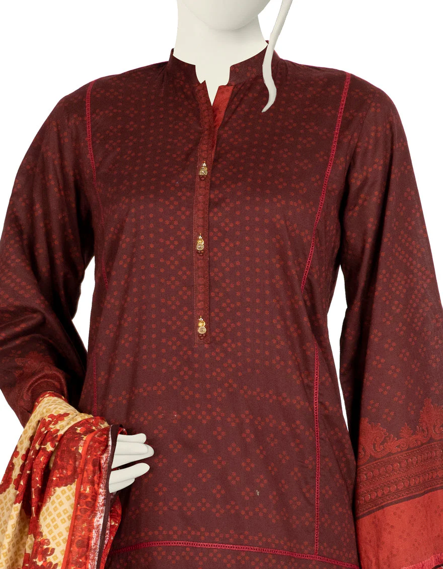 DARK MAROON LAWN 3PC STITCHED | JLAWN-S-US-22-432/S KILIG - Image 3