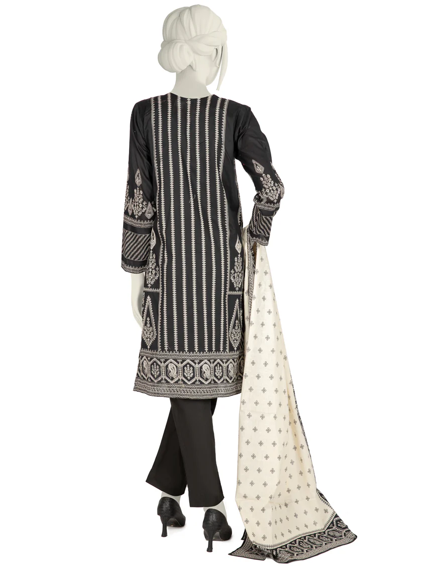 BLACK LAWN 3PC STITCHED | JLAWN-S-US-22-433/S CALIGO - Image 2