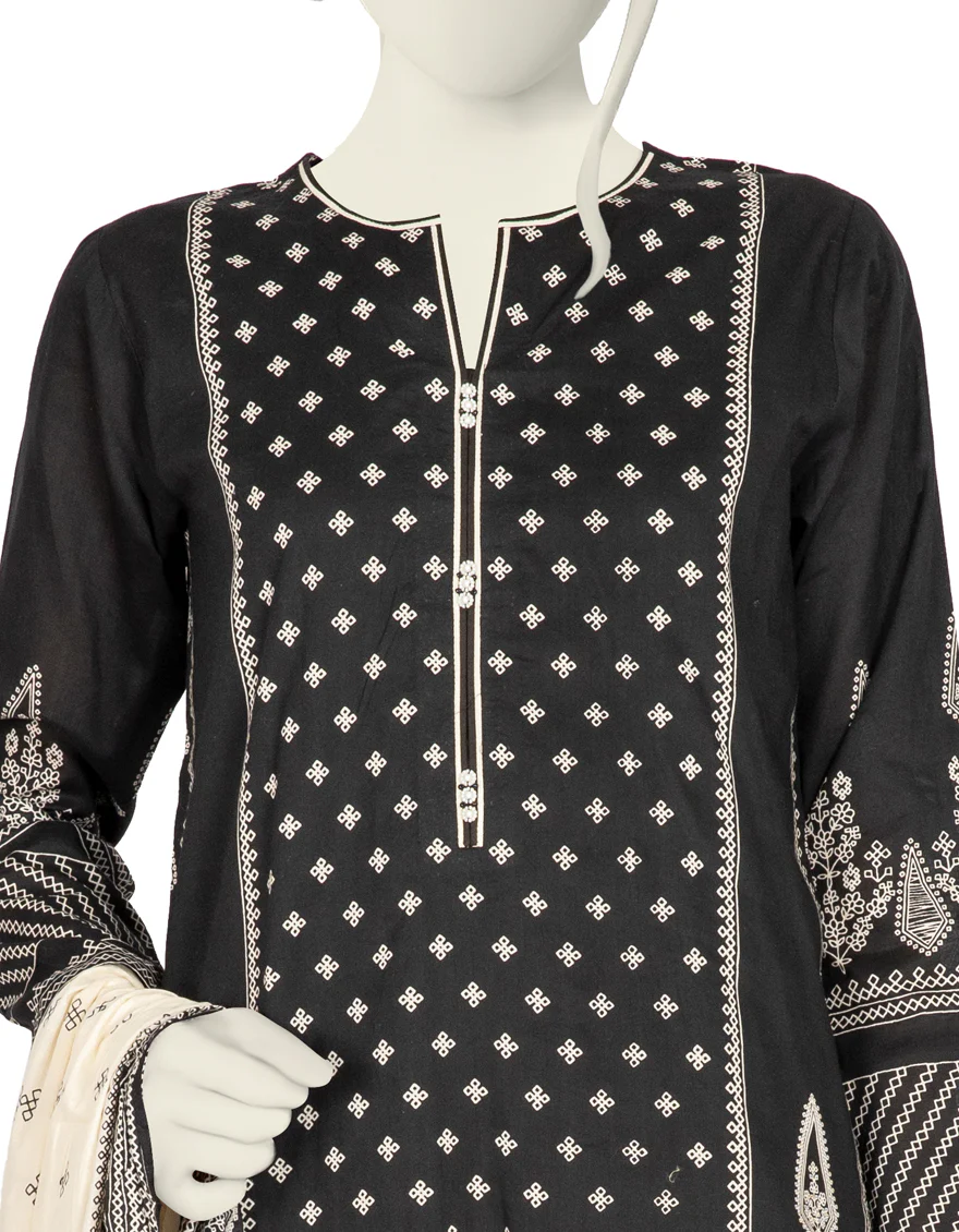 BLACK LAWN 3PC STITCHED | JLAWN-S-US-22-433/S CALIGO - Image 3