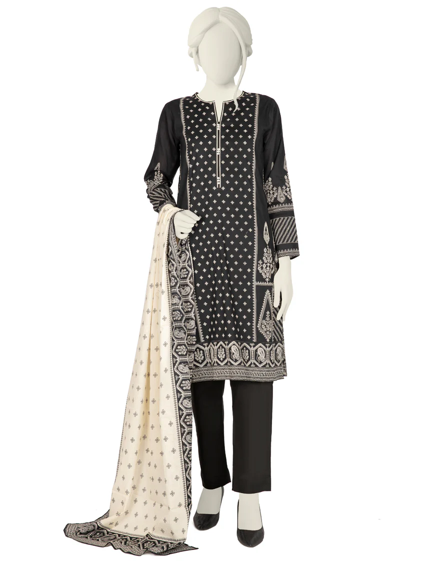 BLACK LAWN 3PC STITCHED | JLAWN-S-US-22-433/S CALIGO - Image 4