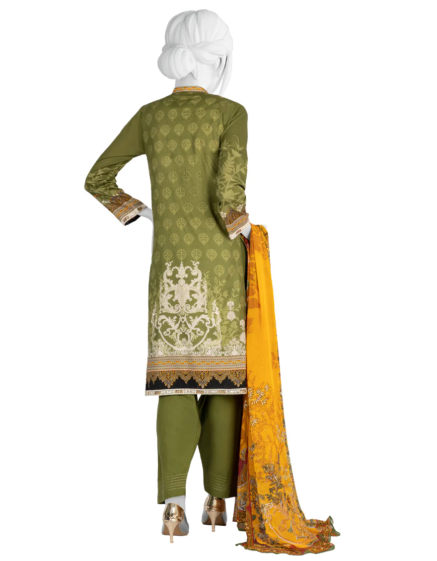 GREEN LAWN 3PC STITCHED | JLAWN-S-US-22-435/S NAQASHI - Image 2