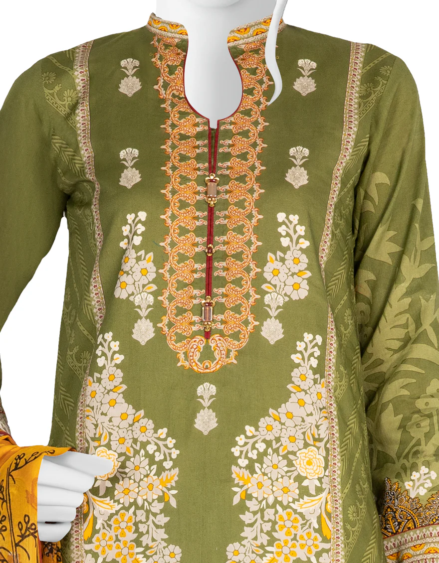 GREEN LAWN 3PC STITCHED | JLAWN-S-US-22-435/S NAQASHI - Image 3