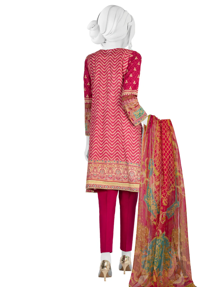 PINK LAWN 3PC UNSTITCHED | JLAWN-S-US-22-436 FUSCHIA (22-3003) - Image 2