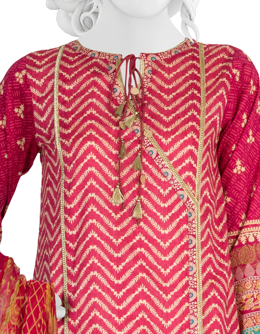 PINK LAWN 3PC UNSTITCHED | JLAWN-S-US-22-436 FUSCHIA (22-3003) - Image 3