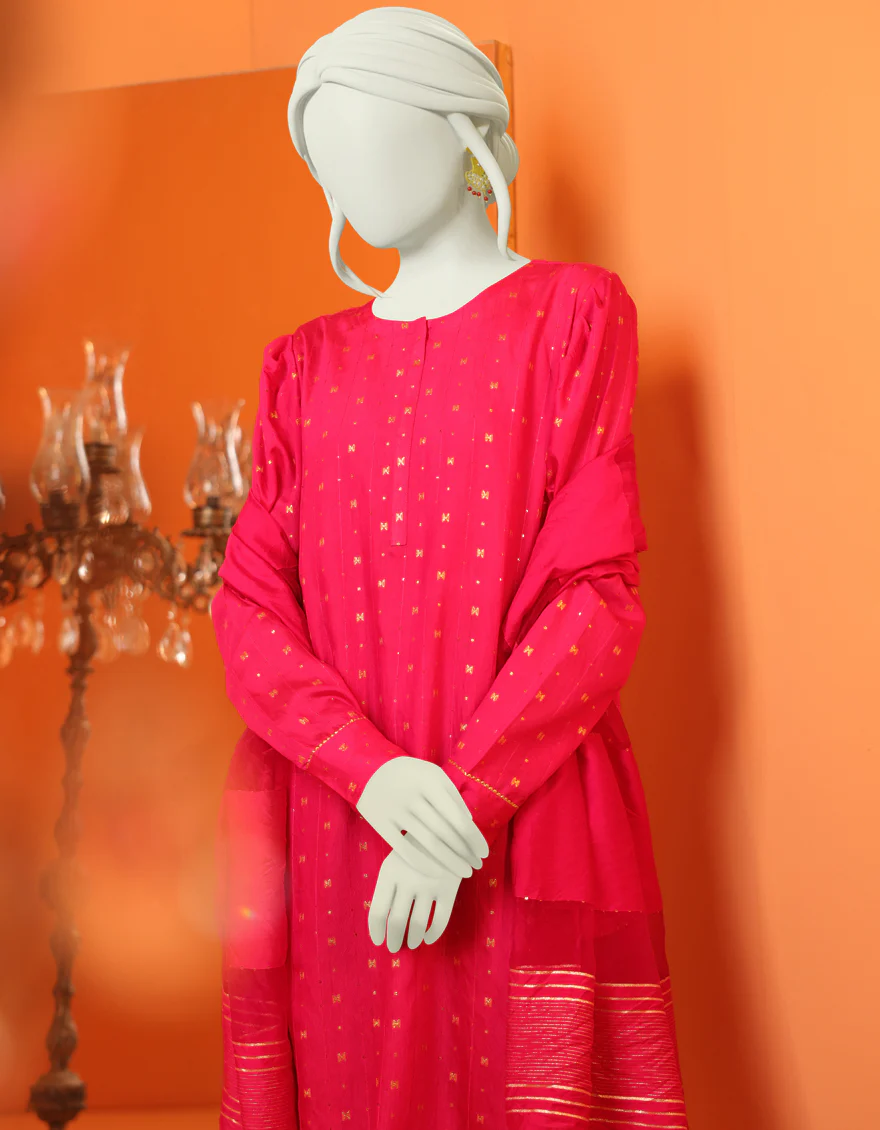 PINK JACQUARD 3PC STITCHED | JLAWN-S-US-22-441/S RANI - Image 3