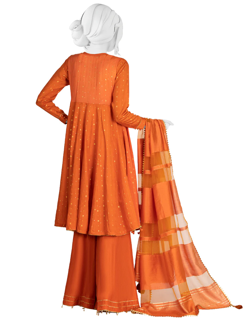 ORANGE LAWN 3PC UNSTITCHED | JLAWN-S-US-22-442 SAFFRON - Image 2