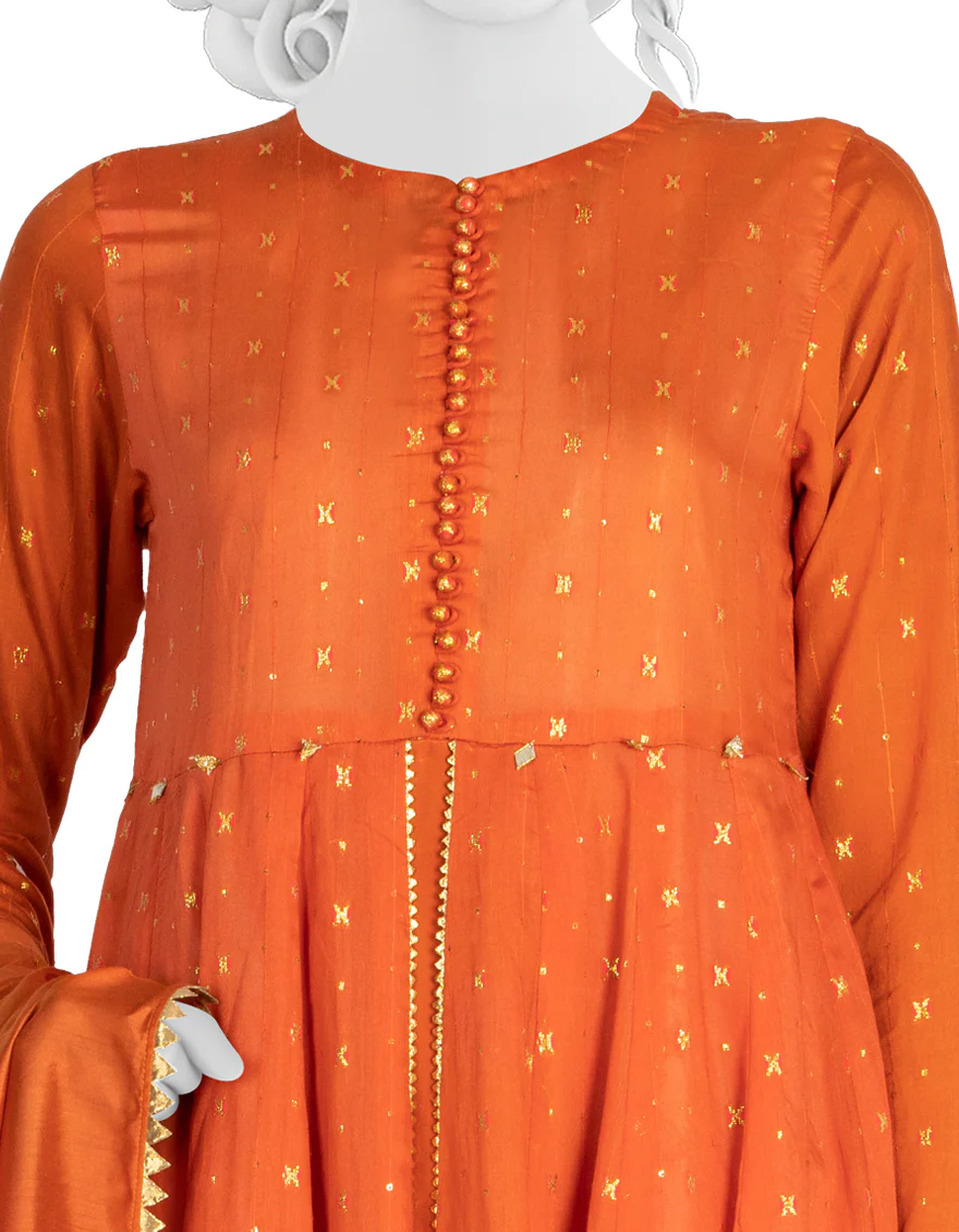 ORANGE LAWN 3PC UNSTITCHED | JLAWN-S-US-22-442 SAFFRON - Image 3