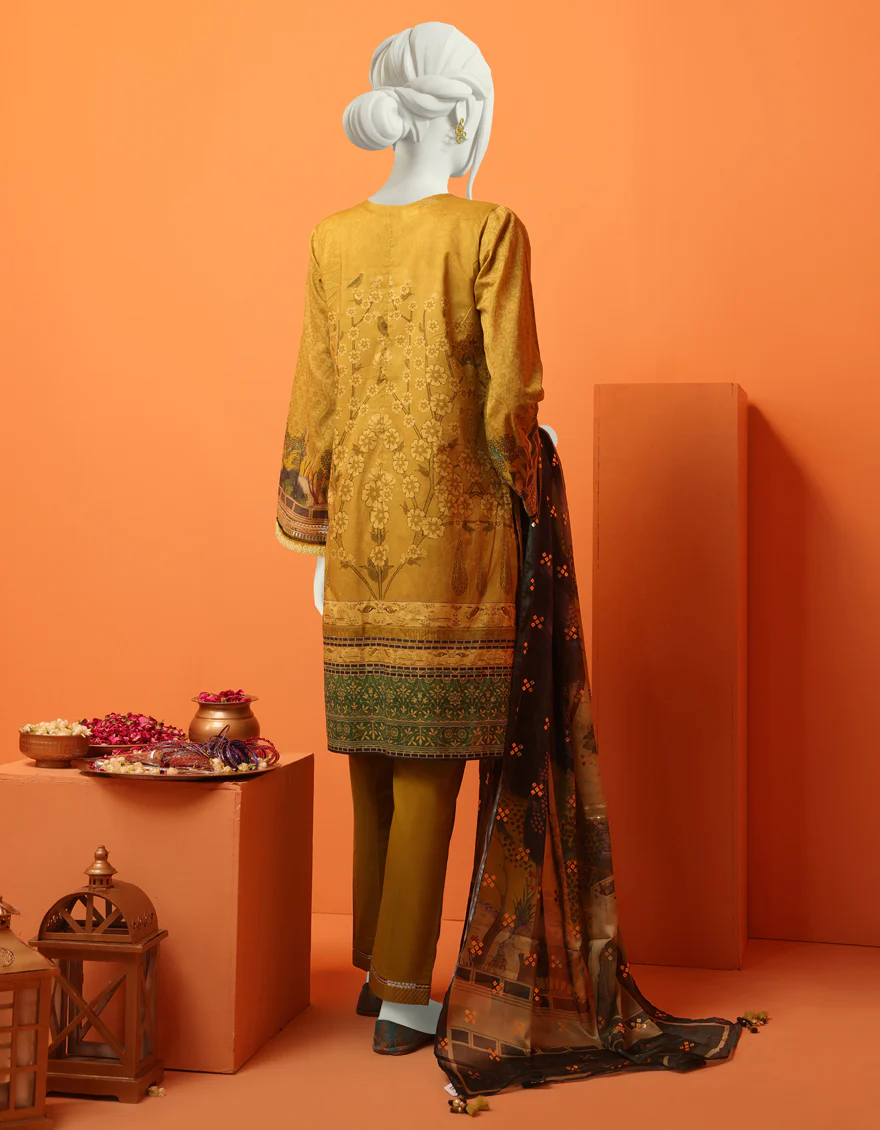 GREEN LAWN 3PC UNSTITCHED | JLAWN-S-US-22-491 CHAR BAGH - Image 2