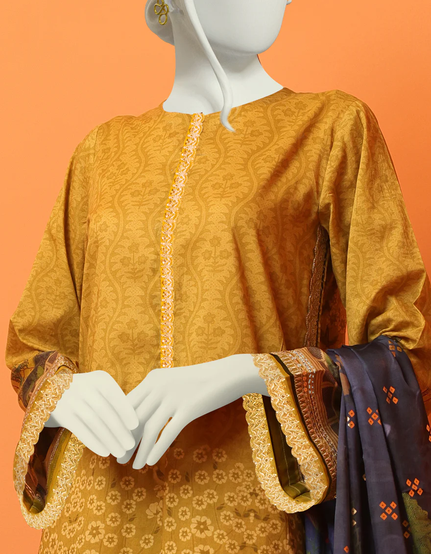 GREEN LAWN 3PC UNSTITCHED | JLAWN-S-US-22-491 CHAR BAGH - Image 4